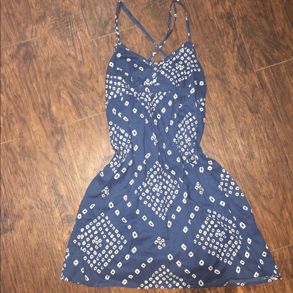 Blue Pattern Spring Shift Dress